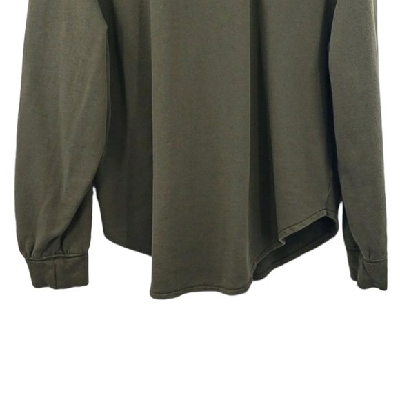 Treasure & Bond Dark Green Button Down Shacket - Picture 7 of 9